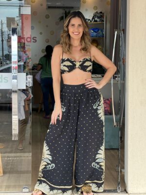 Top Cropped Estampado Geórgia